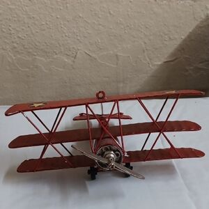 Vintage Red Triplane Model Wall Decor